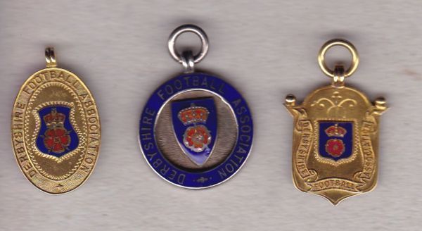 DERBYSHIRE FA MEDALS Three Derbyshire Football Association Medal Competition Medals, Gold hall-