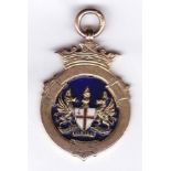 MEDAL -CHELSEA 1926 Gold and enamel hall-marked medal awarded to Frank Hoddinott, (Chelsea) for