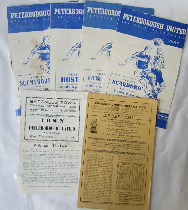 PETERBOROUGH UTD Small collection of six programmes, 4 x Peterborough homes, 2 x aways. Homes are