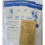 PETERBOROUGH UTD Small collection of six programmes, 4 x Peterborough homes, 2 x aways. Homes are