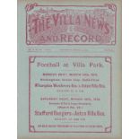 ASTON VILLA - SHEFFIELD WED 1910 Villa home programme v Wednesday, 12/3/1910, Champions elect