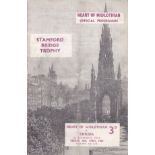 HEARTS v CHELSEA Programme for Stamford Bridge Trophy at Tynecastle 24 Apr 1964, vertical folds,