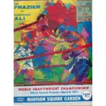 MUHAMMAD ALI V. JOE FRAZIER 1971 Official on-site programme and ticket plus a Boxing Illustrated