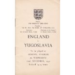 ENGLAND ITINERARY 1950 Official England Itinerary issued to the players, England v Yugoslavia, 22/