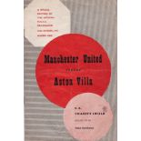 1957 CHARITY SHIELD Official programme, Manchester United v Aston Villa, 22/10/57, Charity Shield.