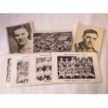 FOOTBALL CARDS Seven trade cards/postcards, six of which are Scottish team groups/players together