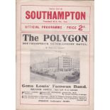 SOUTHAMPTON - BARNSLEY 1938 Southampton home programme v Barnsley, 5/3/1938, Division 2, slight