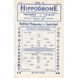 SHEF WED - SUNDERLAND 1928 Wednesday home programme v Sunderland, 8/9/1928, Wednesday won 2-1 and