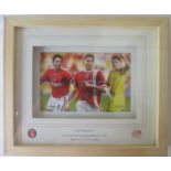 CHARLTON Four superbly presented , framed , images of Charlton players issued in limited editions to