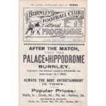 BURNLEY v BRADFORD PA Programme Burnley v Bradford PA 6th March 1915. Ex bound volume. Good.