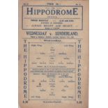 SHEF WED - SUNDERLAND 1927 Wednesday home programme v Sunderland, 19/2/1927, Wednesday won 4-1.