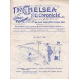 CHELSEA v BIRMINGHAM Gatefold programme Chelsea v Birmingham, 15 Feb 1908, Chelsea's 3rd season. Not