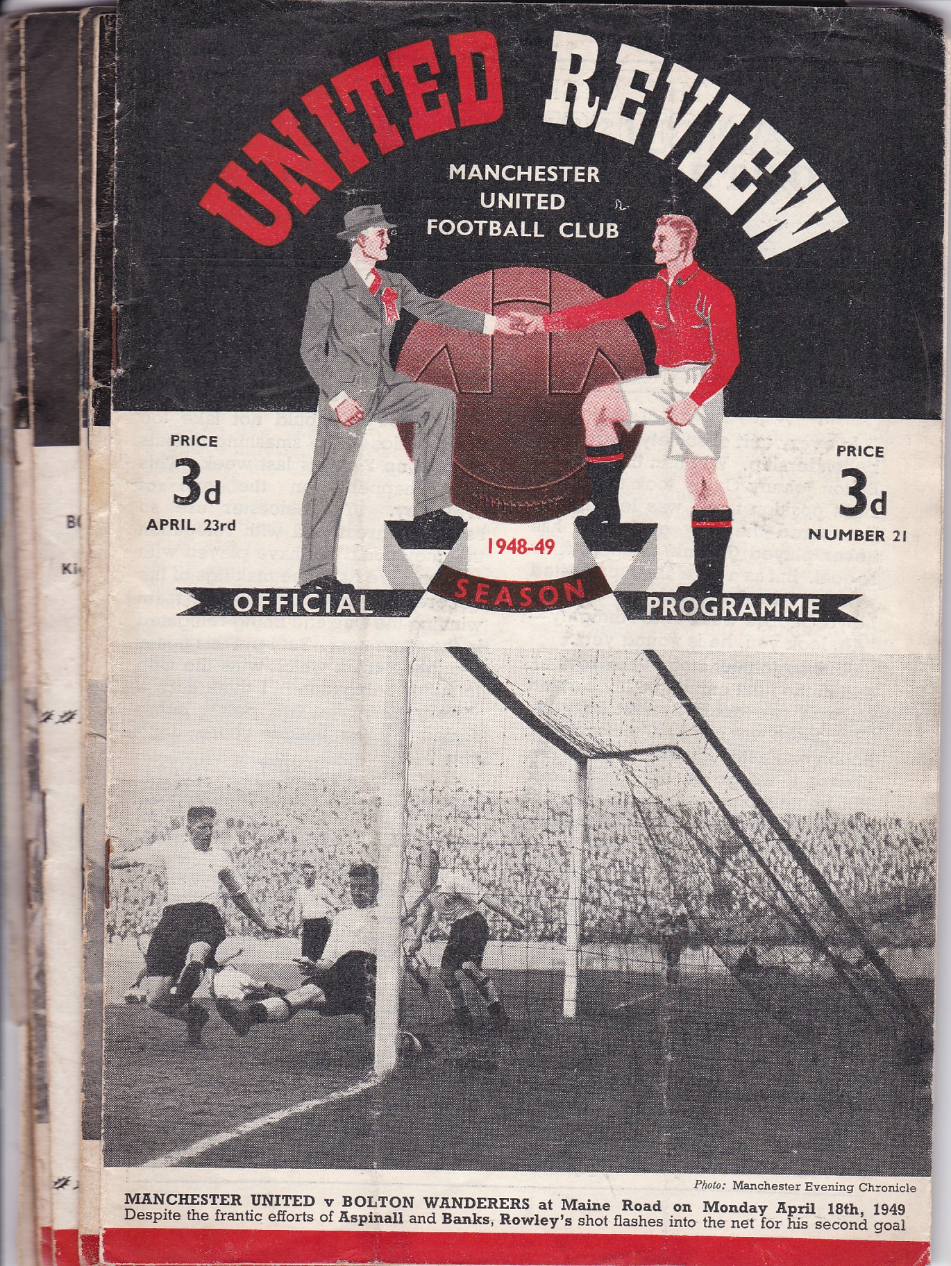 MANCHESTER UTD Nine Manchester Utd homes I x 1948/49 v Preston and 8 x 51/52 inc v Man City,