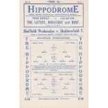 SHEF WED - HUDDERSFIELD 1929 Wednesday home programme v Huddersfield, 19/10/1929, ex bound volume.