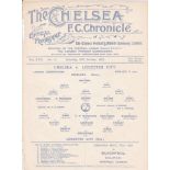 CHELSEA RES - LEICESTER 1926 Chelsea Reserves single sheet programme v Leicester Reserves, 30/10/