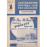 SOUTHAMPTON - PORTSMOUTH 1940 Scarce Southampton home programme v Portsmouth, 20/1/1940, South "B"