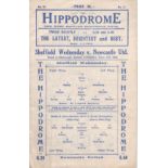 SHEF WED - NEWCASTLE 1930 Wednesday home programme v Newcastle, 15/3/1930, slight folds, not ex