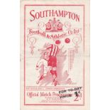 SOUTHAMPTON - CHARLTON 1936 Southampton Reserves home programme v Charlton Reserves, 25/3/1936,