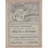 MILLWALL v WATFORD Programme Millwall v Watford Southern League 23rd September 1911. Ex Bound