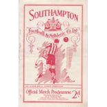 SOUTHAMPTON - CHARLTON 1935 Southampton home programme v Charlton, 9/11/1935, Division 2, slight