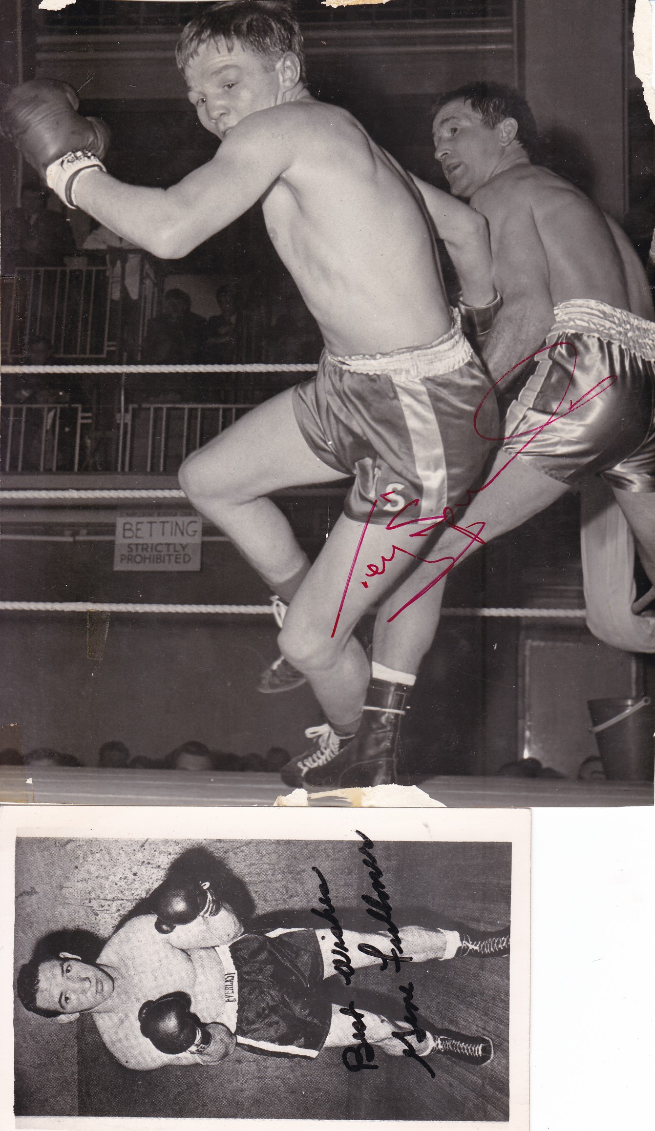 BOXING AUTOGRAPHS Thirty seven signatures on various items including photographs, menus, promo