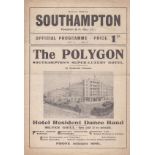 SOUTHAMPTON - BRENTFORD 1938 Southampton Reserves home programme v Brentford Reserves, 3/12/1938,