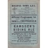 HALIFAX / CHESTERFIELD 1934/35 Halifax Town v Chesterfield played Tuesday 25 December 1934, Division