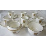 F.A. COFFEE SET A set which is believed to be from the 1960's. The items are white and gold rimmed