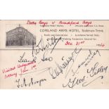 STANLEY MATTHEWS AND FRANK SOO AUTOGRAPHS 1934 A postcard showing the Copeland Arms Hotel, Stoke-