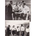 ENGLAND 1938 PHOTOS Two press photos showing the King being introduced to the England team shortly