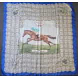 DERBY WINNERS Silk scarf with all the Derby winners 1780 - 1953. Inscribed. Good