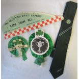 CELTIC MISCELLANY Small collection of Celtic memorabilia, a Green Celtic club tie with badge, Celtic