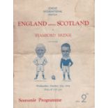 ENGLAND / SCOTLAND / CHELSEA Programme England v Scotland League International match at Stamford