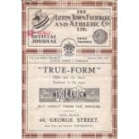 LUTON / CHELSEA Programme Luton v Chelsea FA 3rd Round Replay 16 Jan 1935. A little frayed at the