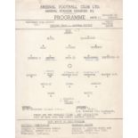 ARSENAL Official single sheet programme for the Public Practice Match, Reds v. Whites 13/8/1960 with