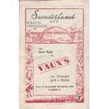 ARSENAL Programme for the away match v. Sunderland 18/9/1948 slightly creased. Good