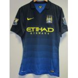 MATCH WORN SHIRT / GAEL CLICHY / MANCHESTER CITY Dark blue short sleeve shirt from season 2014/15