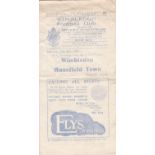 WIMBLEDON V. MANSFIELD TOWN 1947 Six page programme for the FA Cup match 29/11/1947 played at