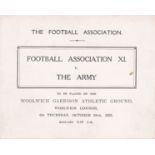FA v THE ARMY List of arrangements issued by the Football Association for the players for the Army v