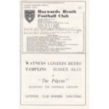 ARSENAL Official programme for the away Metropolitan League match v. Haywards Heath 1/5/1961 with