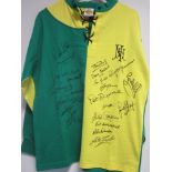 MANCHESTER UTD / NEWTON HEATH A replica Newton Heath shirt issued by TOFFS, signed by 24 former