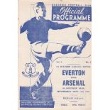 ARSENAL Programme for the away League match v. Everton 11/9/1946. Good