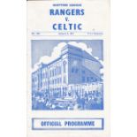 RANGERS - CELTIC 67 Scarce postponed match programme, Rangers v Celtic, 3/1/67. Good