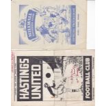 GILLINGHAM 51-2 Two away programmes, Kent Senior Cup Final at Millwall 10/5/52 and friendly at