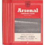 ARSENAL Eleven programmes for home Reserve team matches in 1952/3 v. Fulham Cup Semi-Final Replay