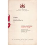 NOTTINGHAM FOREST 1959 Official Menu for Dinner in honour of Cup-Winners Nottingham Forest hosted by