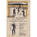 BEDFORD - GILLINGHAM 48 Bedford home programme v Gillingham, 27/11/48, slight creasing, staple
