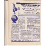 TOTTENHAM Collection of 20 Tottenham home programmes 52/53 season. 19 x League plus FA Cup v