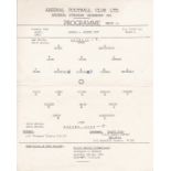 ARSENAL Official single sheet programme for the home Youth Cup match v. Exeter City 30/4/1963 slight