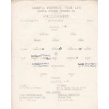 ARSENAL Official single sheet programme for the Public Practice Match, Reds v. Blues 10/8/1957,